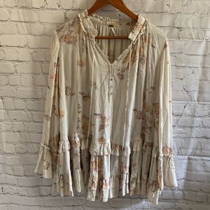 Free People Long Sleeve Tunic style Blouse XS